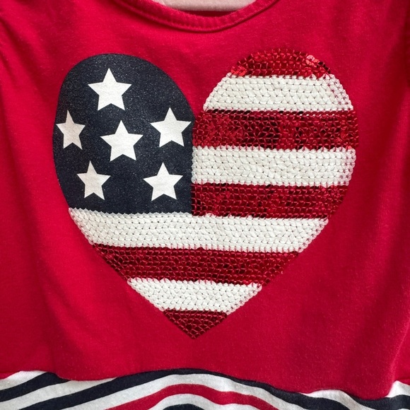 The Children's Place 4T Girls Patriotic Heart Sequin 4th of July Patriotic Dress - Picture 2 of 6